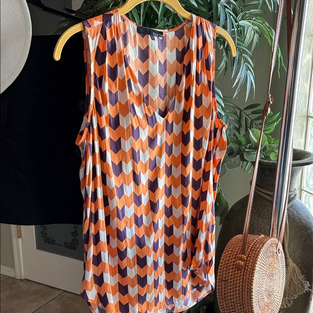 Ro & De Chevron Tank Top - Orange and Purple